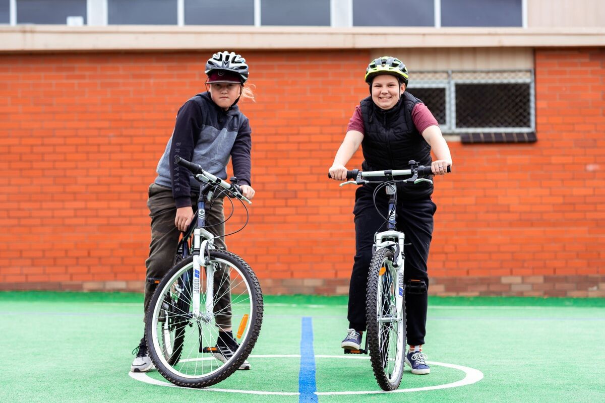 Students cycling